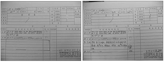 변조일까 실수일까 학원 3층 증축사실이 누락된 건축물대장(좌)과 정상발급된 건축물대장(우). 쟁송용 서류만이 허위발급된 이유를 놓고 여전히 의문이 일고 있다. 